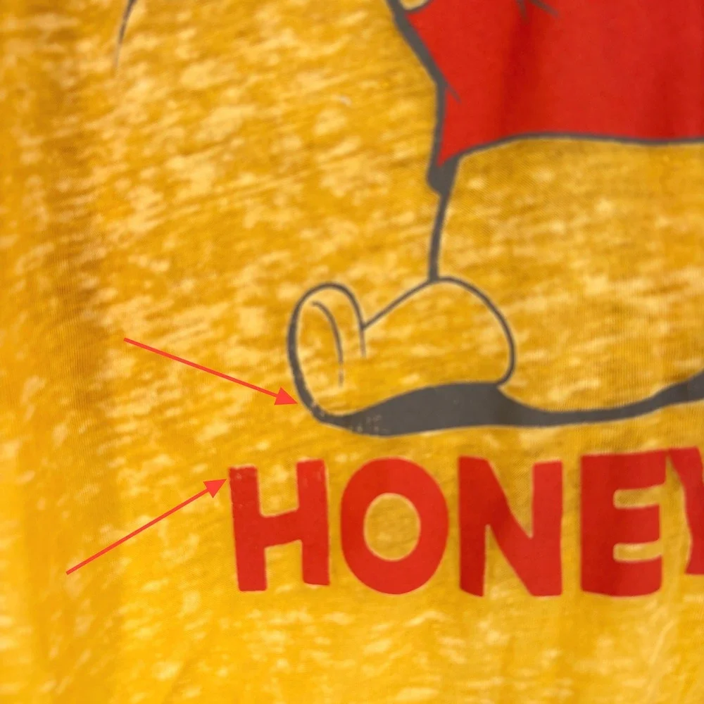 Disney Winnie the Pooh Hundred Acre Honey Co Pajama Set Yellow Red Womens Medium - Picture 7 of 12